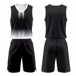 Ensemble de vêtements de sport, uniforme de basket-ball, maillot de course, uniforme de basket-ball réversible pour hommes, transfert thermique, 100% polyester, personnalisé - Product Image 1