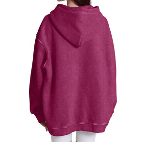 Cuello con capucha Regular FitCasual Streetwear Drop Shoulder Figuras Transpirable Ecológico Sudaderas con capucha de punto Ácido Lavado Sudadera con capucha Mujer - Product Image 6