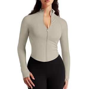 Chaqueta Deportiva Ligera y Transpirable con Cremallera para Mujer, de Alta Calidad, con Logotipo Personalizado, Ajustada, para Yoga y Deportes - Product Image 1