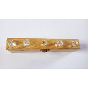 Pierres précieuses, cristal, Quartz, ensemble de géométrie avec boîte en bois, cristaux solides, pierres de guérison, pierres de Reiki, minéraux, ensemble d'énergie, 5 pièces - Product Image 2