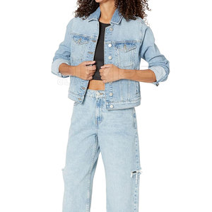 Casual Wear Women's Cotton Knitted Breathable <b>Jeans</b> Jacket-Eco-Friendly Lightweight Design - Product Image 3