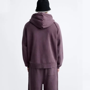 Best Selling Winter Windbreaker Tracksuit Unisex Custom Logo Joggers Hoodie Sweatpants Two Piece Sportswear Streetwear Solid - Product Image 3
