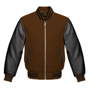 Logo personnalisé Laine Chenille Broderie Baseball Letterman Vestes Hommes Vintage Blanc En Cuir Manches Varsity Veste - Product Image 5