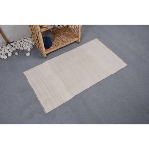 Tapis de jute moderne en laine polyester beige patchwork 1.8x3.3 pieds fait à la main rectangle motif de couloir support en latex pour salon chambre à coucher - Product Image 3