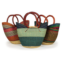Fabricant direct rouge mer herbe raphia paille sacs prix le plus bas pour vente jonc de mer bolga panier sac