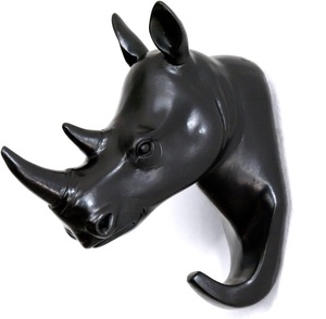 Tête d'éléphant moderne en métal noir Tenture murale unique Faune Art Sculpture décorative Safari Thème Animal Visage Accent Vivant - Product Image 3
