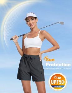 Short de randonnée pour femmes UPF 50 + Quick Dry Lightweight Summer Golf Athletic Casual Gym Yoga Shorts Drawstring Pockets - Product Image 6