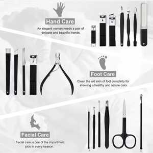 Juego de 19 Piezas de Cortaúñas Multifuncional de Acero Inoxidable, Portátil, para Manicura y Pedicura, con Caja de Plástico para el Cuidado de los Pies - Product Image 4