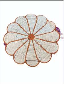 Juego de Manteles Individuales Redondos de Yute Hechos a Mano con Estampado Art Deco Único, Ecológicos, para Decoración de Mesa - Product Image 3