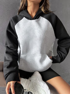 Sudadera Corta Básica de Invierno para Mujer, de Fibra de Bambú, Estampada, de Color Sólido, Tallas Personalizadas - Product Image 3