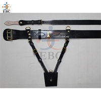 Ceinture réglable de luxe en cuir blanc, style Sam Browne, avec boucle ardillon en alliage de laiton doré, en cuir de vachette écologique, robuste, style formel, 2 1/4 pouces