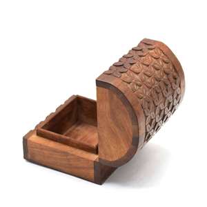 Boîte ronde en bois écologique pour le stockage de bijoux et de cadeaux-Intérieur doux pour les articles délicats - Product Image 5