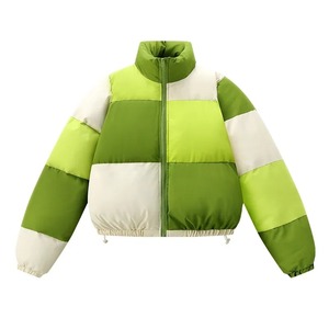 Chaqueta acolchada de algodón con cuello para hombre levantado, abrigo de retazos a la moda de invierno, chaqueta acolchada de bloque de Color, Parka para mujer, ropa de calle - Product Image 1