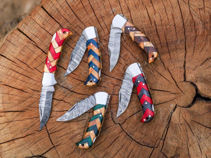 Handmade Damascus Steel High Hardness Pocket Knife <b>Back</b> Lock Folding Camping EDC Survival Hunting Fishing Fruit Knife - Product Image 3