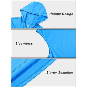 Personnalisé en gros imprimé sans manches pour hommes 100% coton 280gsm haute qualité poids lourd été gilet à capuche respirant OEM - Product Image 5