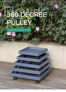 Bandeja de maceta de resina <span class=keywords><strong>con</strong></span> <span class=keywords><strong>ruedas</strong></span> redondas/cuadradas <span class=keywords><strong>para</strong></span> maceta pesada <span class=keywords><strong>con</strong></span> 6 <span class=keywords><strong>ruedas</strong></span>, soporte de placa de herramientas de jardín de alta calidad () - Product Image 3