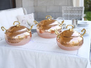 Casserole en cuivre faite à la main, marmite en cuivre, ustensiles de cuisine, cuivre vintage, ustensiles de cuisine en cuivre avec couvercle - Product Image 4