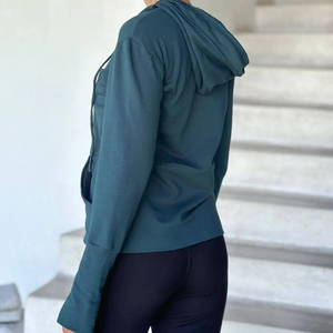 <b>Zip</b> <b>up</b> Sleeve Sports <b>Jacket</b> for Women Cotton Cotton Fleece Zipper Hoodie <b>Jackets</b> Customize Hoodies With Pocket - Product Image 5