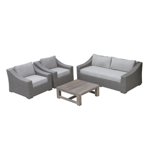 Estilo de ocio 7 3-1-1-1 plazas medio redondo HDPE juego de sofá de mimbre muebles de patio al aire libre para jardín sala de estar - Product Image 1