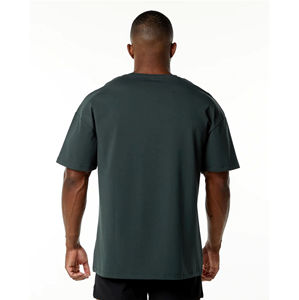 High Quality 100% Cotton Men's Oversize <b>T</b>-<b>Shirt</b> Custom Logo Silk Screen Printing Breathable Light with <b>Long</b> <b>Length</b> Solid Pattern - Product Image 2