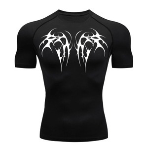 T-shirt de sport chemise de course à séchage rapide haut de Compression à manches longues t-shirt de gymnastique hommes Fitness serré Rashgad 3305 - Product Image 2