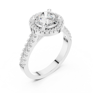 Bague ethnique pour femme en or 18 carats avec diamants de laboratoire et pierres latérales - Product Image 4