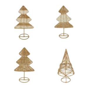 Pino de ratán hecho a mano duradero, decoración navideña de temporada, centro de mesa de vacaciones, decoración moderna para el hogar de invierno, tamaño personalizado - Product Image 1