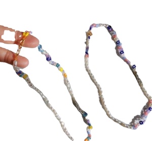 Collier en macramé tendance et unique pour femmes et jeunes filles, pendentif en pierres précieuses fait main, collier ras du cou en labradorite, collier de perles de pierre de lune - Product Image 1