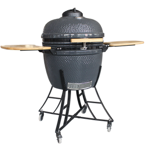 Aulex xl Kamado 24-इंच सिरेमिक पोर्टेबल फोल्डेबल ट्रॉली आधुनिक गैर-स्टिक पिएज़ो इग्निशन आउटडोर चारकोल बीबीसी ग्रिल - Product Image 2