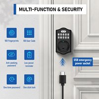 Serrure de porte intelligente à empreinte digitale, entrée sans clé, clavier électronique, pêne dormant, serrures intelligentes pour porte d'entrée, verrouillage automatique avec code