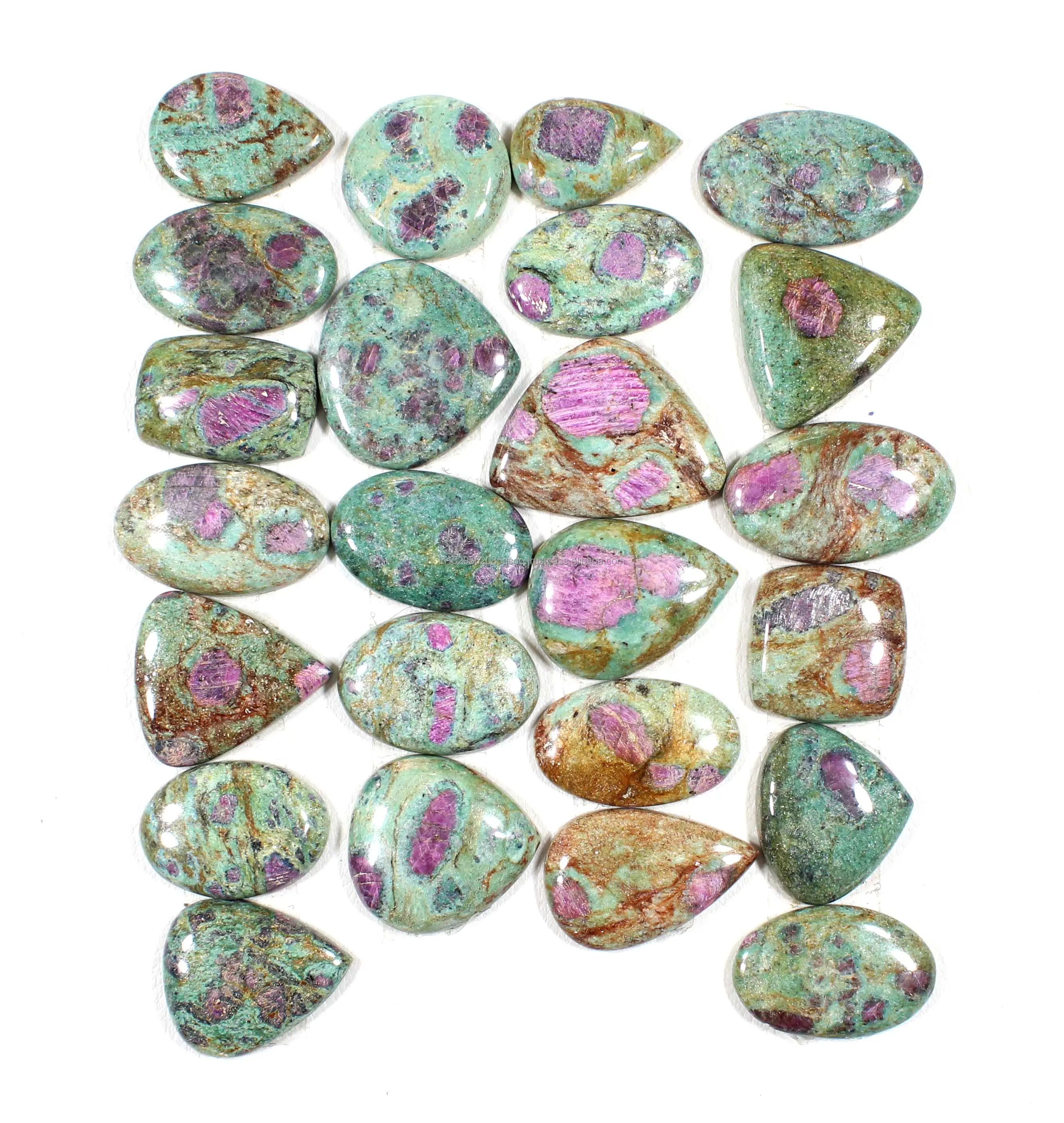 루비 Fuschite 천연 루비 Fuchsite 보석 만들기 위한 보석 손 광택 보석 루비 Fuchsite 돌 도매 로트