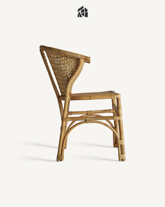 Chaise de salle à manger en rotin, chaise d'appoint en bambou tressé, siège rustique pour la maison, l'appartement, la villa, l'hôtel, le café - Product Image 2