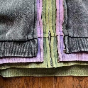 แจ็กเก็ตแบบคร็อปแบบมีซิปมีฮู้ดฟอกสีกรดทรงบ็อกซี่ฟิตแบบสามชั้นสำหรับฤดูหนาว - Product Image 4