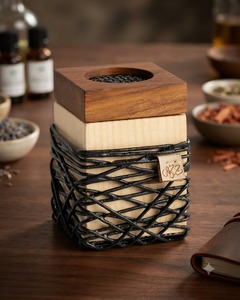 Quemador de Incienso de Sándalo Ramadan Kareem Mubkhar con Soporte de Alambre para Regalo Religioso del Ramadán - Product Image 1