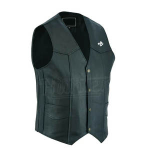Dernier modèle Gilet de motard en cuir Gilet de moto pour hommes Gilet en cuir de Offre Spéciale bonne qualité - Product Image 1