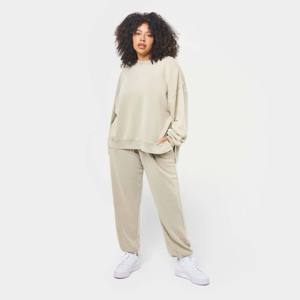 Sweat-shirt épais en coton surdimensionné personnalisé double couche épaules tombantes sweats à capuche unis à manches longues pour femmes - Product Image 5