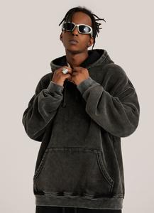 เสื้อฮู้ดผู้ชายทรงหลวมซักกรดซักแบบมีฮู้ดสำหรับผู้ชายทรงโอเวอร์ไซส์ออกแบบโลโก้ได้ตามที่ต้องการ - Product Image 3