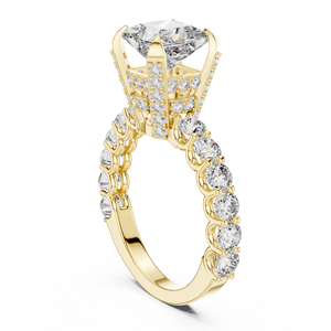 Anillo de Oro de 14K con Diamante Cultivado en Laboratorio de 3.75ct, Corte Princesa, Engaste de Garras, Estilo Clásico, para Compromiso, Boda, Aniversario o Fiesta para Mujer - Product Image 3