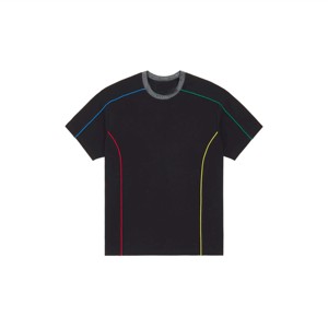 เสื้อยืดท่อสีตัดกันเสื้อยืดทันสมัยและทันสมัยพร้อมรายละเอียดท่อหนาเหมาะสำหรับสวมใส่สบายๆและชุดสไตล์สตรีทอินเทรนด์ - Product Image 1