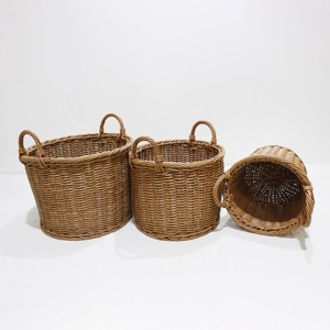 Artex Dong Thap Factory high-quality woven storage <b>basket</b> for home organization durable plastic <b>laundry</b> <b>basket</b> with handles - Product Image 3