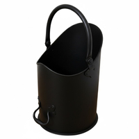 Seau à charbon en fer métallique finition bronze antique, ensemble de cheminée fait main de haute qualité et accessoires, seau à charbon avec poignée