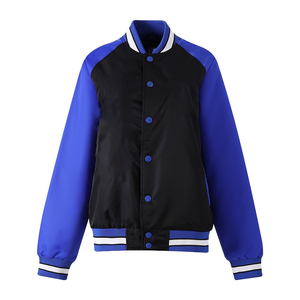 Chaqueta Bomber Universitaria Zeta Phi Beta Negra y Azul Real, Bordado Personalizado con Letras Griegas, Ropa Exterior de Primera Calidad, Estilo Urbano - Product Image 1