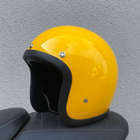Casque de moto rétro vintage jet semi-ouvert en fibre de verre