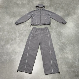 Conjunto Deportivo Personalizado para Hombre, Transpirable, con Capucha, Chaqueta Cortavientos de Invierno, Chaqueta Deportiva de Poliéster/Algodón, Media Cremallera para Correr - Product Image 1