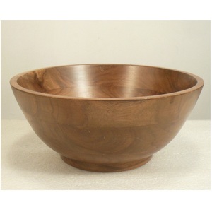 Bol de service en bois de dessus de table Design personnalisé Fabriqué à la main pour la soupe aux fruits Bol de service Articles de table décoratifs - Product Image 1