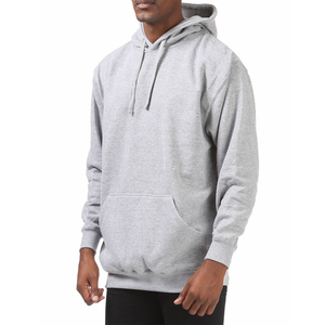 Sweat à capuche décontracté en coton mélangé pour hommes, sweat à capuche gris chiné pour hommes, sweat à capuche en molleton mélangé lourd - Product Image 2