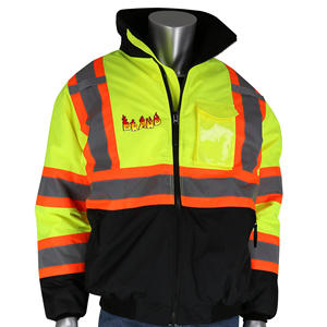 Chaqueta de Trabajo de Invierno Personalizada con Cuello Alto y Capucha, Chaqueta de Seguridad para la Construcción, Reflectante, Impermeable, con Luces LED - Product Image 5