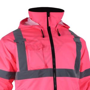 Meilleures ventes Veste de sécurité d'hiver réfléchissante haute visibilité imperméable haute qualité Polyester Nylon unisexe OEM Design vente en gros - Product Image 3