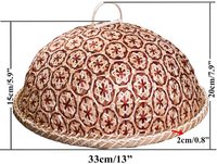 Assiette de fruits en rotin de style méridional panier à pain rond avec couvercle couverture de table anti-insectes restes de fruits parapluie pain tissé à la main