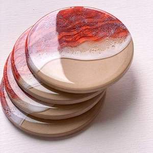 Posavasos de resina artísticos con esteras epoxi hechas a mano con remolino abstracto brillante ideales para uso decorativo de mesa de centro moderna para el hogar - Product Image 4